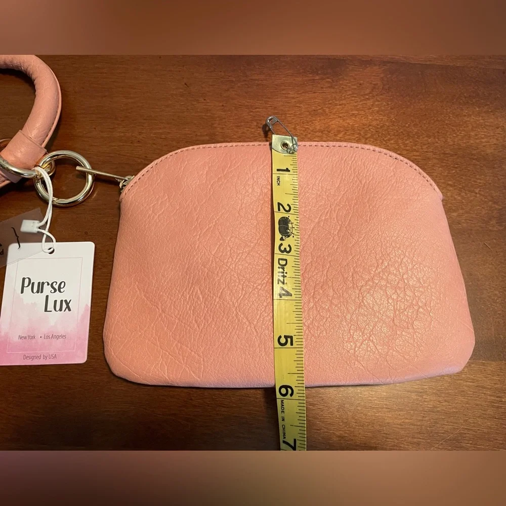 Vegan Leather Wristlet. Purse Lux Brand. Pinky Blush Color. NWT - Picture 5 of 8